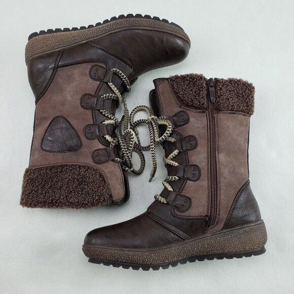 Patrizia by Spring Step Anicia Boots Womens 5.5-6 36 Brown Lined Lace/Zip Up - Picture 6 of 12